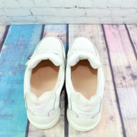 Apex White Leather Double Strap Comfort Walking Sneakers Size 11 W - Picture 6 of 9